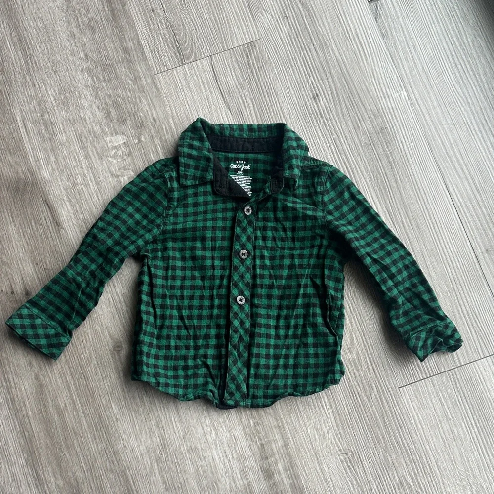 OshKosh B'gosh Green Plaid Button-Down Shirt